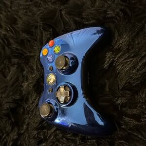 Chrome blue Xbox 360 controller